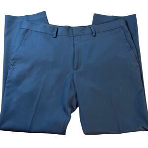 Kenneth Cole Reaction Men's Blue Flat-Front Straight Leg Dress Pants Size 36x30